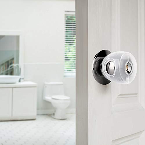 Door Knob Safety Cover Semitransparent Door Handle Child Proof Door Knob Covers Baby Proofing Safety Knob Covers Baby Safety Door Knob Lock 4 Pack