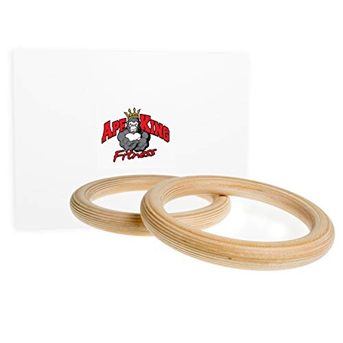 image for Ape King Fitness Professional Olympic Wooden Gymnastics Rings - Adjust