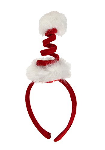 elope Cocktail Springy Santa Headband, Red, One Size