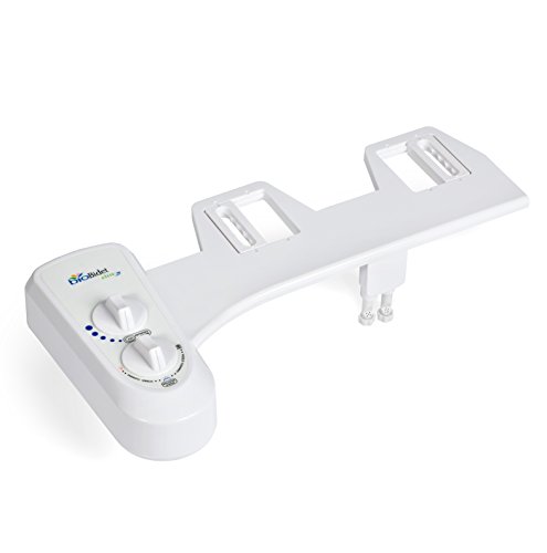 BioBidet ELITE3 Dual Nozzle Fresh Water Spray Non-Electric Mechanical Bidet Toilet Seat Attachment Posterior and Feminine Wash, UPC Certified Check Valve, Brass Inlet, White, DIY Easy Install, Self Cleaning