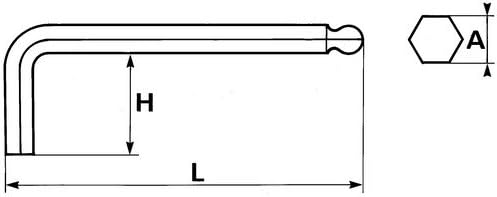 SAM Outillage 67-A Bent 6-Sided Hex Key with Spherical Head 10 mm Tanned - Image 3