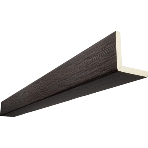 Timberthane Rough Sawn Faux Wood Beam, 2-Sided (L-Beam), 4"W x 4"H x 120"L, Mah…