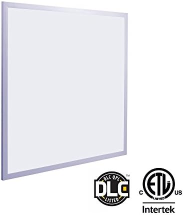 Sheenly 40W LED Edge-Lit Flat Panel 2x2 Ft, White Frame Troffer, 4000K (Cool White), 3400 Lumen, Ultra Thin Lighting Fixture, DLC Qualified and ETL Listed