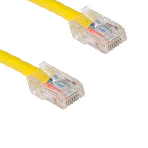 Kentek 1 Feet FT CAT6 UTP Assembled Type Patch Cable 24 AWG 550 MHz Category 6 Unshielded Twisted Pair Assembly Enchanced Ethernet RJ45 Network Internet Cord Yellow