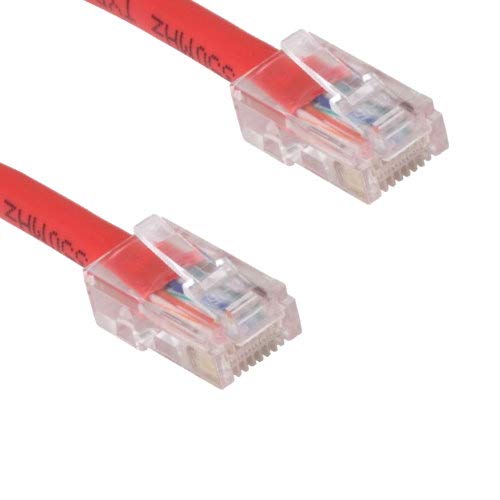 Kentek 100 Feet FT CAT6 UTP Assembled Type Patch Cable 24 AWG 550 MHz Category 6 Unshielded Twisted Pair Assembly Enchanced Ethernet RJ45 Network Internet Cord Red