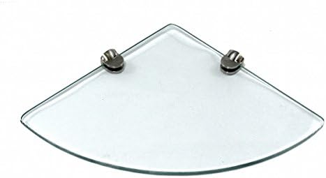 Abolos Floating Corner Glass Shelf Flat, 8mm, 9" L x 9" W