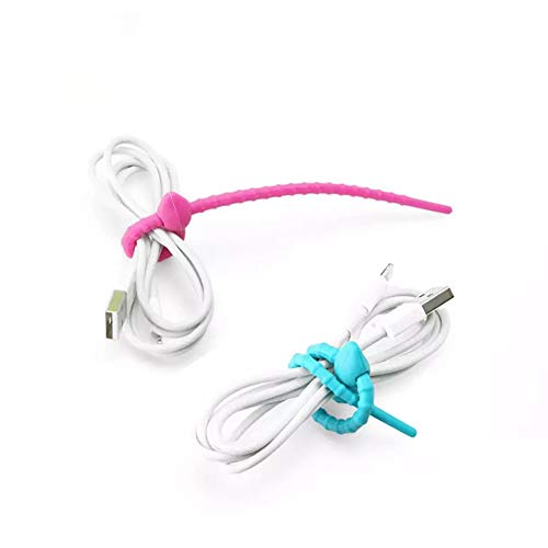 image for Loghot 20Pcs Colorful Silicone Ties Bag Multi-use Smart Tie Reusable, 