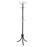 Shotbow Three-Legged Clothes Rack, Industrial Free Standing Coat Hook Rack Hanger for Hanging Clothing Hats Bags, Entryway Coat Rack for Bedroom Living Room Hallway Entryway Office -Black (Black)