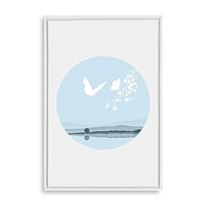 Framed Canvas Wall Art Circular Pattern Canvas Prints Home Artwork Decoration for Living Room,Bedroom - 16x24 inches