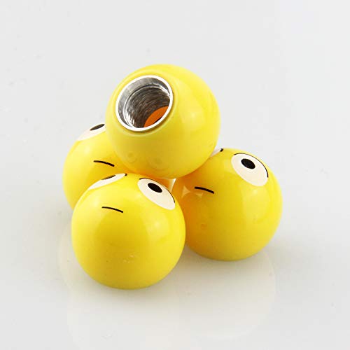 choolo Consternation Face Shaped Tire Valve Stem Caps, 4 Pack Tire Valve Caps Universal Tire Caps for Car Wheels