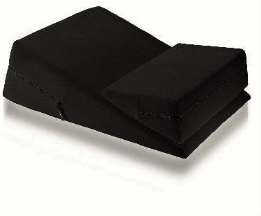 Wet Goodz Black Bedroom Ramp and Angled Foam Wedge Cushion with Washable Microfiber Cover Pillow Position Medical Aid Ramp or for Intimate and Private Moments