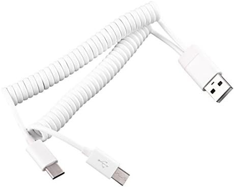 Data Cables 1m 2 Type-C Ports to USB 2.0 Sync Data / Charger Spring Coiled Cable for Samsung Galaxy S8 &amp; S8 + / LG G6 / Huawei P10 &amp; P10 Plus / OnePlus 5 / Xiaomi Mi6 &amp; Max 2 /and other Smartphones