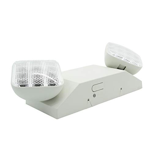 Ainfox 6Pack LED Emergency Exit Light, Dual Head Hardwired with Battery Back-up Ultra Bright 120V/277VAC White (6 Pack) - Thumbnail 7
