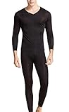 Men’s Silk Long Underwear|V-neck Mens Silk Long Johns|Black Mulberry Silk Thermal Underwear Sets& Base Layer
