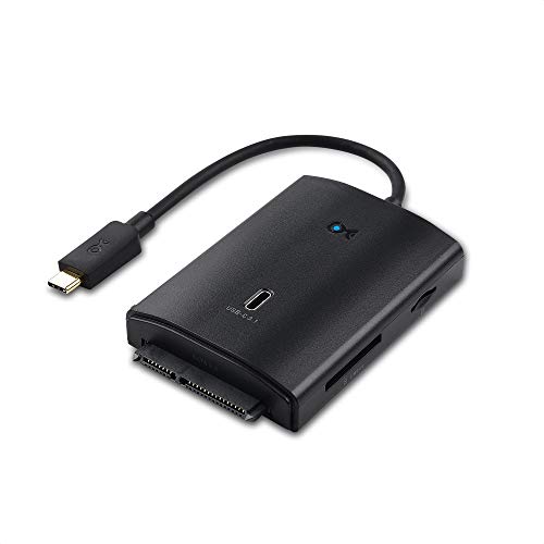 Cable Matters 10Gbps USB C Multiport Adapter (USB C Hub) with USB-A, USB-C, MicroSD and UHS-II SD Card Reader, 2.5 3.5 Inch SATA Hard Drive and Optical Drive Reader - Thunderbolt 3 Port Compatible