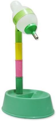 Water Bottle & Food Bowl 2 in 1 Stand-type Feeder Dish Bowl for PET Dog Cat Green Color