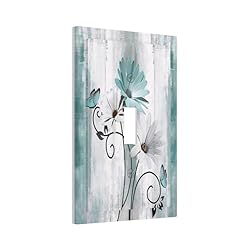 Thsanju Teal Daisy Floral and Butterfly on Vintage