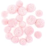 Darice Pink Yarn pom poms: 1 to 1.5 inches, 20 Pack