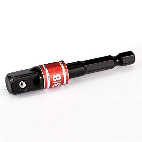 Impact Grade Socket Adapter/Extension Set Turns Power Drill Into High Speed Nut Driver,3Pcs 1/4" 3/8" 1/2" Bits Cr-V Hex Shank,for Cordless Drills Ratchet Extension,Universal Socket Wrench Adapter Set