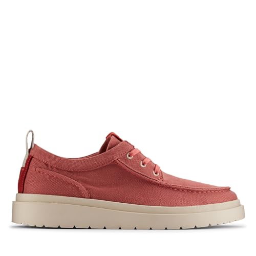 Clarks Polden Moc - - Uomo, Red Canvas,