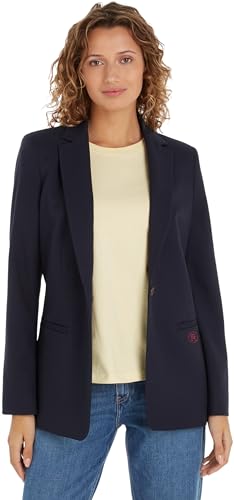 Tommy Hilfiger Blazer para Mujer Regular Elegante, Azul (Desert Sky), 36