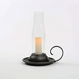 Candle Impressions Matte Brown Heavy Duty Plastic Victorian Window Lantern with Handle and Flameless Battery Operated Votive Candle