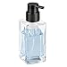 mDesign Modern Square Glass Refillable Foaming Hand Soap Dispenser Pump Bottle for Bathroom Vanities or Kitchen Sink, Countertops - Clear/Brushed Black