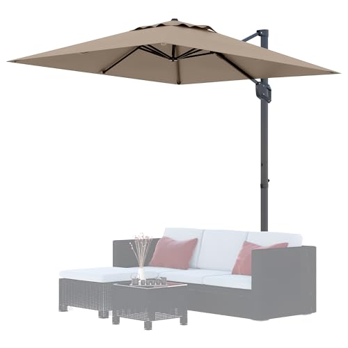 Garvee 10' x 10' Heavy Duty Square Cantilever Umbrella, Aluminum Offset Outdoor…
