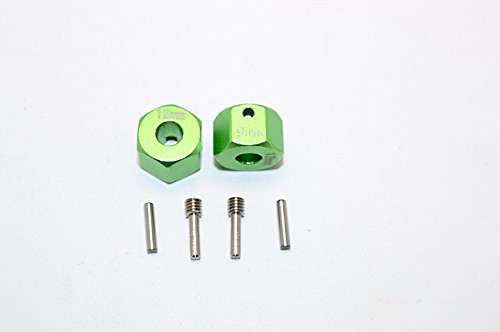 Axial SCX10 II Upgrade Parts (AX90046) Aluminum Wheel Hex Adapters 12mm X 9mm - 2Pcs Set Green