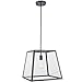 Light Society LS-C103 Preston Pendant Lamp, Shade Glass Panels, Modern Industrial Lighting Fixture, Matte Black/Clear