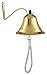Upstreet Outdoor Dinner Bells Made of Gold Plated Cast Iron | Bracket Mounts Bell to Both Indoor or Outdoor Wall Surfaces (Brass, 4)