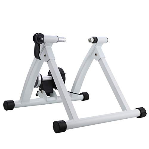 unisky Indoor Exercise Cycling Fitness Magnetic Bicycle Trainer Stand- Variable 6 Levels of Resistance Bike Trainer for 26-28 Wheels (White) - Thumbnail 3