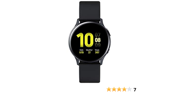 Amazon.com: Samsung Galaxy Watch Active2 – IP68 resistente al agua, bisel  de aluminio, GPS, frecuencia cardíaca, reloj inteligente Bluetooth de  fitness, versión internacional (R830 – 1.575 in, color negro aguamarina) :  Electrónica