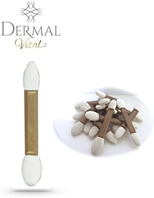 Dermal Vital Professional Silicone Eye Shadow Applicators Double-sided in Rose Gold with White Tips (Pack of 25)