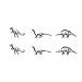 Silver Dinosaurs Earrings Alloy 3 Pairs of Studs Punk Cartilage Earrings Sets Cute Animal Jewelry