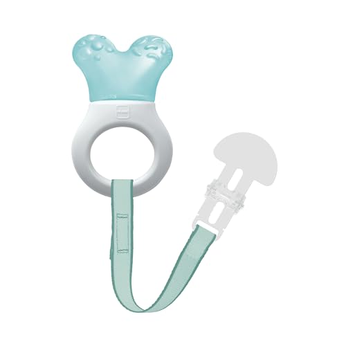 Mam Mini Cooler & Clip, Refreshing Tooth Ring & Clip, Promotes Baby Development, Light Blue