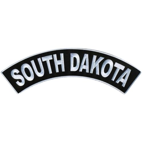 Milwaukee Leather South Dakota 12” X 3” Top Rocker Patch - 12W X 3H