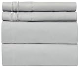 Full Size Sheet Set - 4 Piece Set - Hotel Luxury Bed Sheets - Extra Soft - Deep Pockets - Easy Fit - Breathable & Cooling - Wrinkle Free - Comfy – Light Grey Bed Sheets - Fulls Sheets – 4 PC