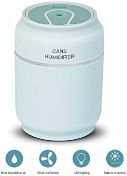 Mini Humidifier, Accellorize 200ML 3 in 1 with USB Charger Night Light Fan Air Humidifier for Car Home Office and Yoga Room Use (Sky Blue)