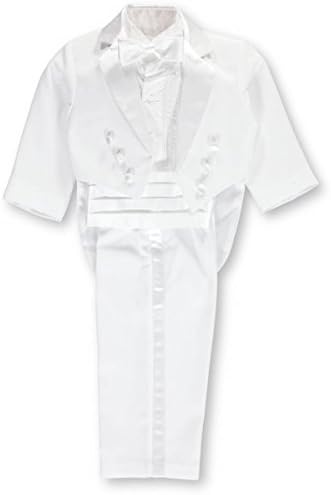 Kaifer Baby Boys' 5-Piece Tuxedo with Tails - white, 18 months