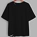 Shensee Tshirt Rose Embroidery Summer Novelty Tees Blouse Short Sleeve (S, Black 2)