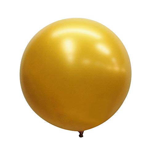 Neo LOONS 36 Inch Giant Latex Balloons, Pearl Gold Round Balloons for Birthdays Weddings Receptions Festival Party Decoration, Pack of 10 Pcs