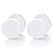 2pcs 10MM White Circle Stud Earrings Men Women, Steel Cheater Fake Ear Plugs Gauges Illusion Tunnel