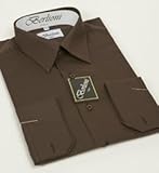 Elegant Men's Button Down Brown Dress Shirt