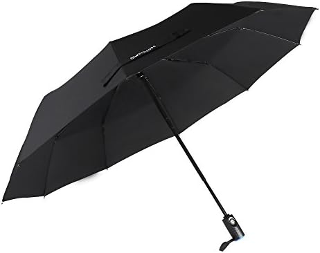 DIWENHOUSE Promotional Discount! Compact Travel Umbrella, Windproof Automatic Open/Close Rain Resistant Canopy Reinforced 10 Ribs Black Umbrellas for Men &amp; Women
