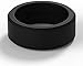 BONDWELL Silicone Wedding Ring for Men (Black) Safe, Durable Mens Rubber Wedding Band for Active Athletic Male Life, Military, Fitness, Work & Workout (Size 10)