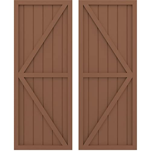 Ekena Millwork ARW102BF621X69BTH Americraft Six Exterior Real Wood Two Equal Pa…
