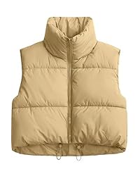 Cityork Cropped Puffer Vest Women Zip Up Stand