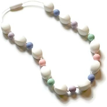 Silicone Chewable Chew Oral Sensory Autism Teething Necklace Child Size 18'' - Bitey Beads (Pastels)
