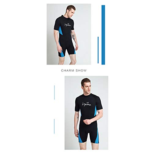 Iusun Men 's One Piece Wetsuit 3MM Bodysuit Splice Swimwear Super Stretch UV Protection Perfect for Swimming/Scuba Diving/Snorkeling/Surfing - Thumbnail 4